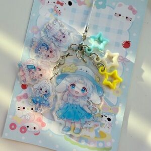 Sailor moon double sided tassel acrylic phonecharm phonestrap keychain